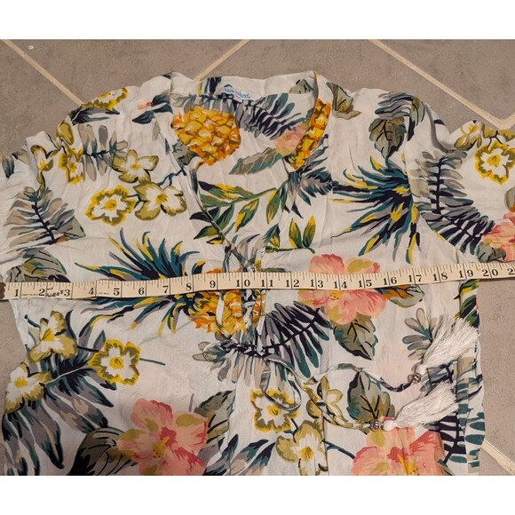 Blue Island Coverup swim tropical dress womens L - Picture 5 of 13